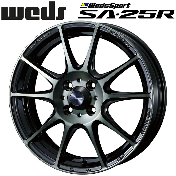 WedsSport SA-25R ウォースブラッククリアー ホイール4本セット 6.5J-16インチ 4穴/PCD100 インセット+50 ハブ径:65φ 座面形状:M12 60°テーパー座専用【代引不可】