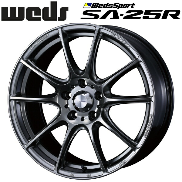 WedsSport SA-25R プラチナシルバーブラック ホイール1本価格7.5J-18インチ 5穴/PCD114.3 インセット+35 ハブ径:73φ 座面形状:M12 60°テーパー座専用【代引不可】|PartsDepot