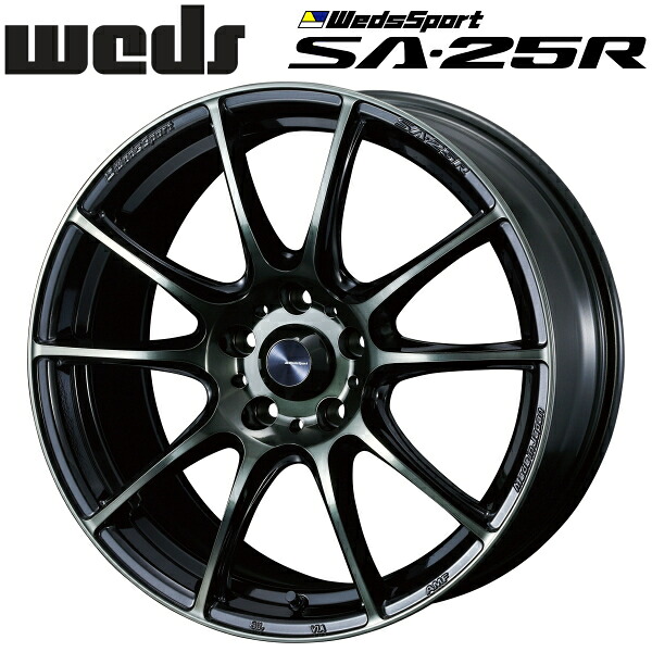 WedsSport SA-25R ウォースブラッククリアー ホイール4本セット8.0J-18インチ 5穴/PCD114.3 インセット+45 ハブ径:73φ 座面形状:M12 60°テーパー座専用【代引不可】|PartsDepot