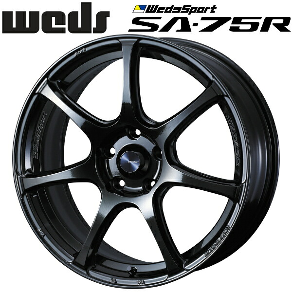 WedsSport SA-75R ハイパーブラッククリアII ホイール1本価格7.5J-18インチ 5穴/PCD100 インセット+45 ハブ径:65φ 座面形状:M12 60&deg;テーパー座専用【代引不可】｜PartsDepot