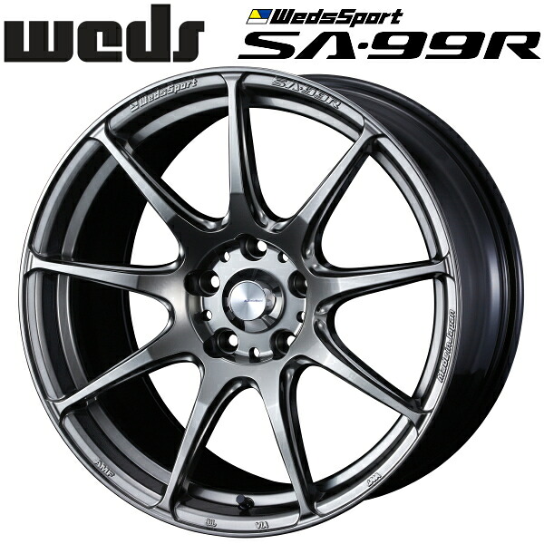 WedsSport SA-99R プラチナシルバーブラック ホイール1本価格9.5J-18インチ 5穴/PCD100 インセット+45 ハブ径:65φ 座面形状:M12 60°テーパー座専用【代引不可】|PartsDepot