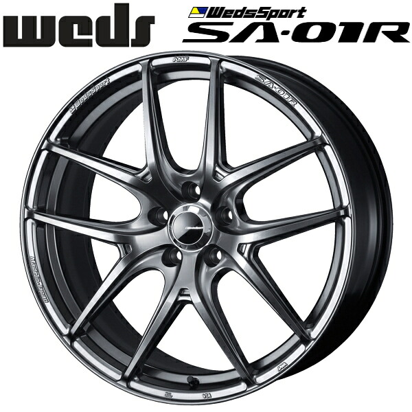 WedsSport SA-01R プラチナシルバーブラック ホイール4本セット 8.5J-20インチ 5穴/PCD114.3 インセット+36 ハブ径:73φ 座面形状:M12 60°テーパー座、M14 60°テーパー座【代引不可】