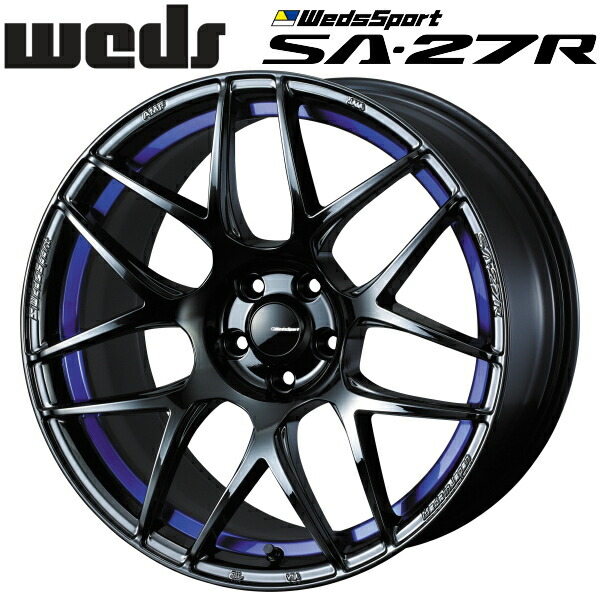 WedsSport SA-27R ブルーライトクロームII ホイール1本価格6.5J-17インチ 5穴/PCD100 インセット+42 ハブ径:65φ 座面形状:M12 60&deg;テーパー座専用【代引不可】｜PartsDepot