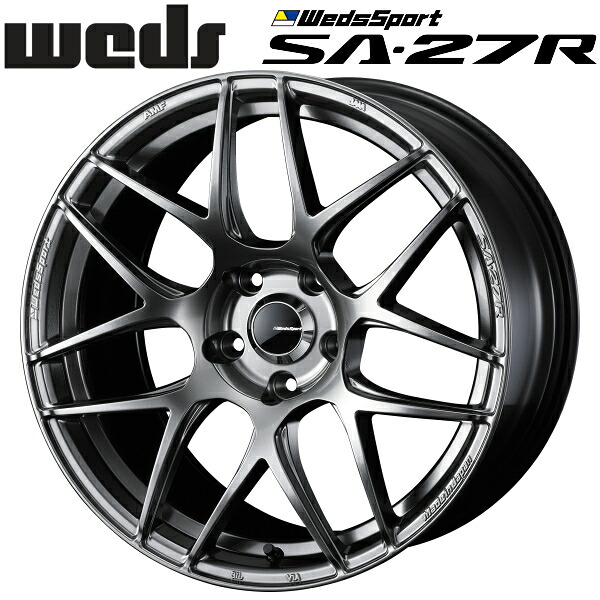 WedsSport SA-27R プラチナシルバーブラック ホイール1本価格9.5J-18インチ 5穴/PCD100 インセット+45 ハブ径:65φ 座面形状:M12 60°テーパー座、M14 60°テーパー座【代引不可】|PartsDepot