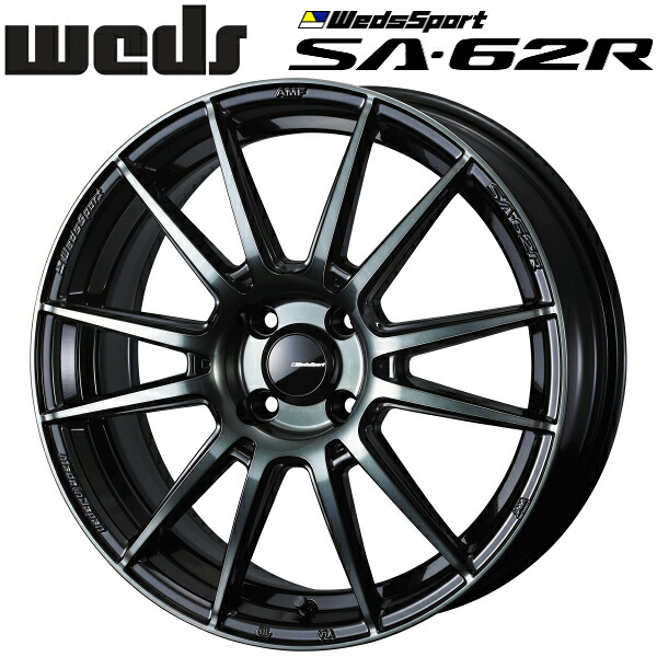 WedsSport SA-62R ウォースブラッククリアー ホイール4本セット6.5J-16インチ 4穴/PCD100 インセット+42 ハブ径:65φ 座面形状:M12 60°テーパー座専用【代引不可】|PartsDepot