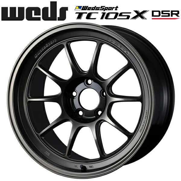 WedsSport TC105X DSR EJチタン ホイール1本価格 9.5J-18インチ 5穴/PCD114.3 インセット+10 ハブ径:73φ 座面形状:M12 60°テーパー座、M14 60°テーパー座【代引不可】 40,465円