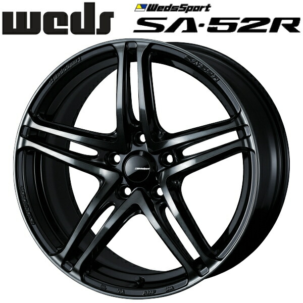 WedsSport SA-52R ウォースブラッククリアー ホイール1本価格 8.5J-18インチ 5穴/PCD114.3 インセット+52 ハブ径:73φ 座面形状:M12 60°テーパー座、M14 60°テーパー座【代引不可】 22,185円
