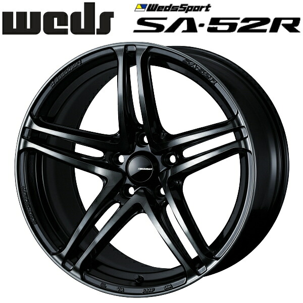 WedsSport SA-52R ウォースブラッククリアー ホイール1本価格9.5J-18インチ 5穴/PCD100 インセット+45 ハブ径:65φ 座面形状:M12 60°テーパー座、M14 60°テーパー座【代引不可】|PartsDepot