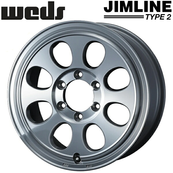 Weds JIMLINE TYPE2 ポリッシュ ホイール1本価格 7.5J-18インチ 6穴/PCD139.7 インセット+62 ハブ径:110.5φ 座面形状:M12 60°テーパー座、M14 60°テーパー座【代引不可】