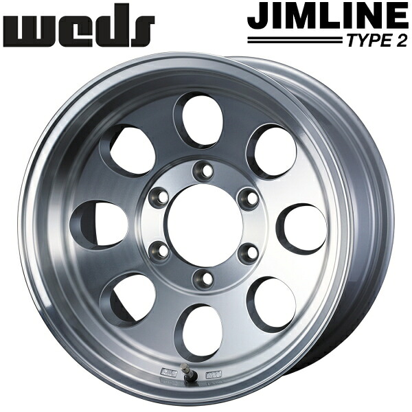 Weds JIMLINE TYPE2 ポリッシュ ホイール4本セット 8.0J-15インチ 6穴/PCD139.7 インセット-28 ハブ径:110.5φ 座面形状:M12 60°テーパー座、M14 60°テーパー座【代引不可】