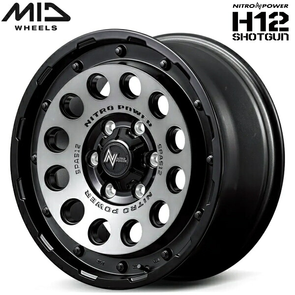 MID NITRO POWER H12 SHOTGUN ホイール1本価格 セミグロススモーク/マシンドフェイス8.0J-18インチ 6穴/PCD139.7 インセット+55【代引不可】|PartsDepot