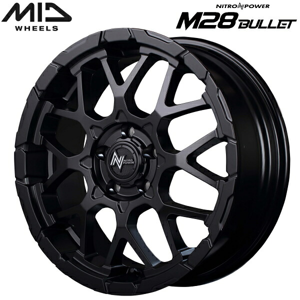 MID NITRO POWER M28 BULLET S ホイール4本Set セミグロスブラック7.0J-18インチ 5穴/PCD114.3 インセット+42【送料無料・代引不可】｜PartsDepot