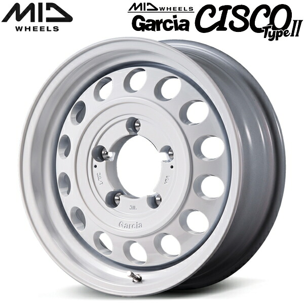 MID WHEELS Garcia CISCO Type-II ホイール4本Set オールドイングリッシュホワイト 5.5-16インチ 5穴/PCD139.7 インセット+20【送料無料・代引不可】