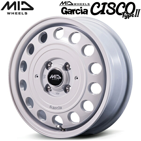 MID WHEELS Garcia CISCO Type-II ホイール4本Set オールドイングリッシュホワイト 4.5-15インチ 4穴/PCD100 インセット+45【送料無料・代引不可】
