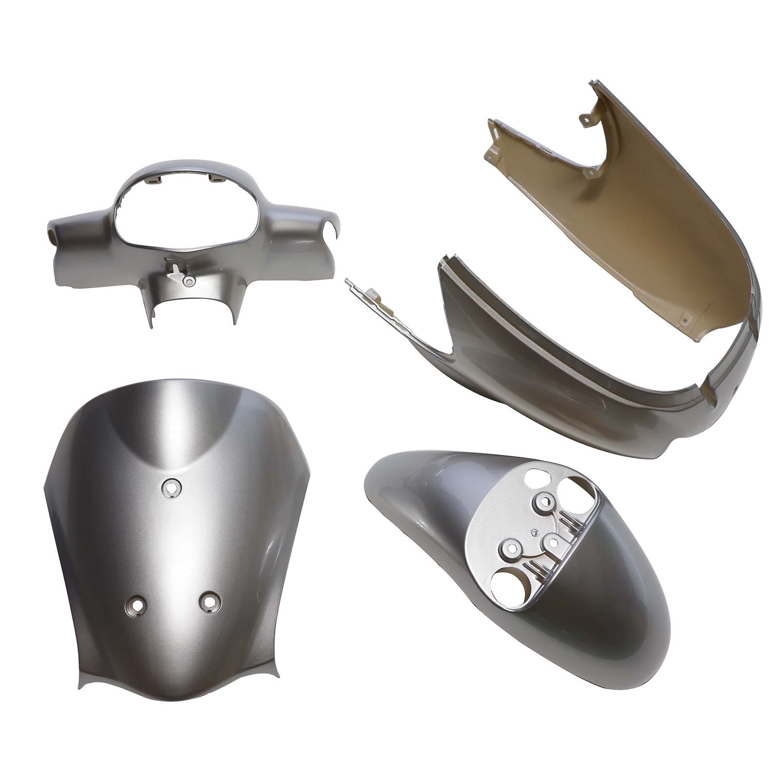 スズキ レッツ4 CA41A/CA45A/CA46A 外装 4点 カウル セット ハイテックシルバーメタリック PFP|パーツダイレクト店