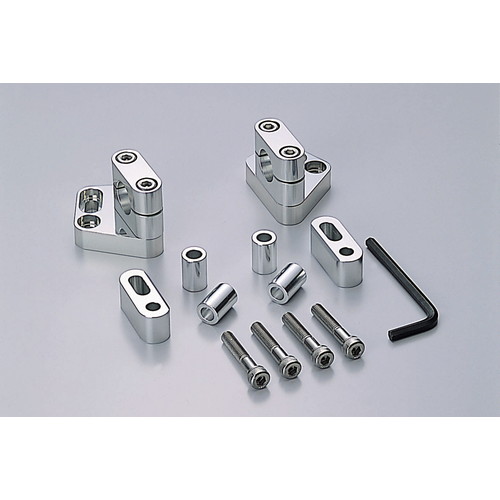 HURRICANE HB0603A カワサキホルダーKit シルバーアルマイト バイク ハンドルホルダー・ライザー・ポスト｜パーツダイレクト店