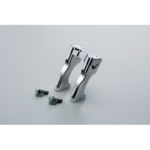 HURRICANE HB0523C プルバックライザーH100 アッパーブラケット付 クロームメッキ バイク ハンドルホルダー・ライザー・ポスト｜パーツダイレクト店