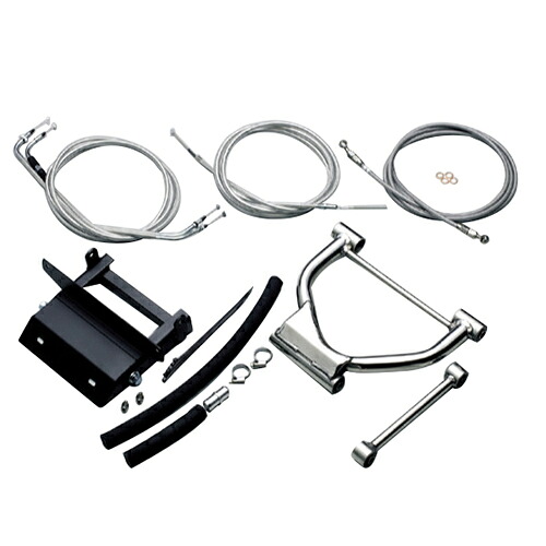HURRICANE HF1017M-01 ロングホイールベースkit ステンレスメッシュケーブル バイク ブレーキケーブル・ワイヤー
