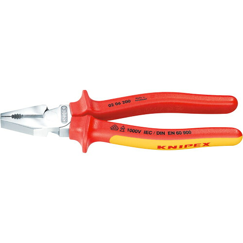 KNIPEX(クニペックス) 1000V絶縁強力ペンチ225mm 0206-225｜パーツダイレクト店