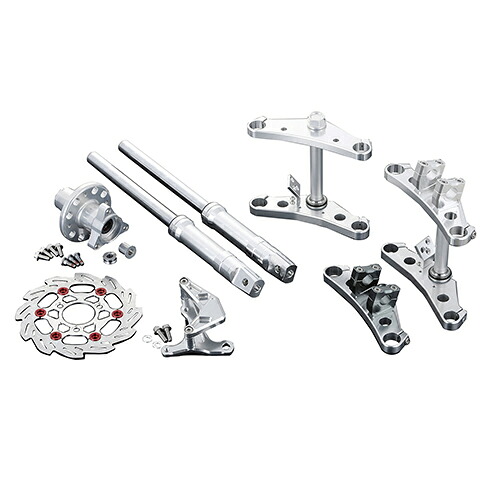 SHIFTUP(シフトアップ) ワイド208mm ステムφ27mm フロントフォークキット 2pods バーハンドル対応 シルバー 205385-13 バイク