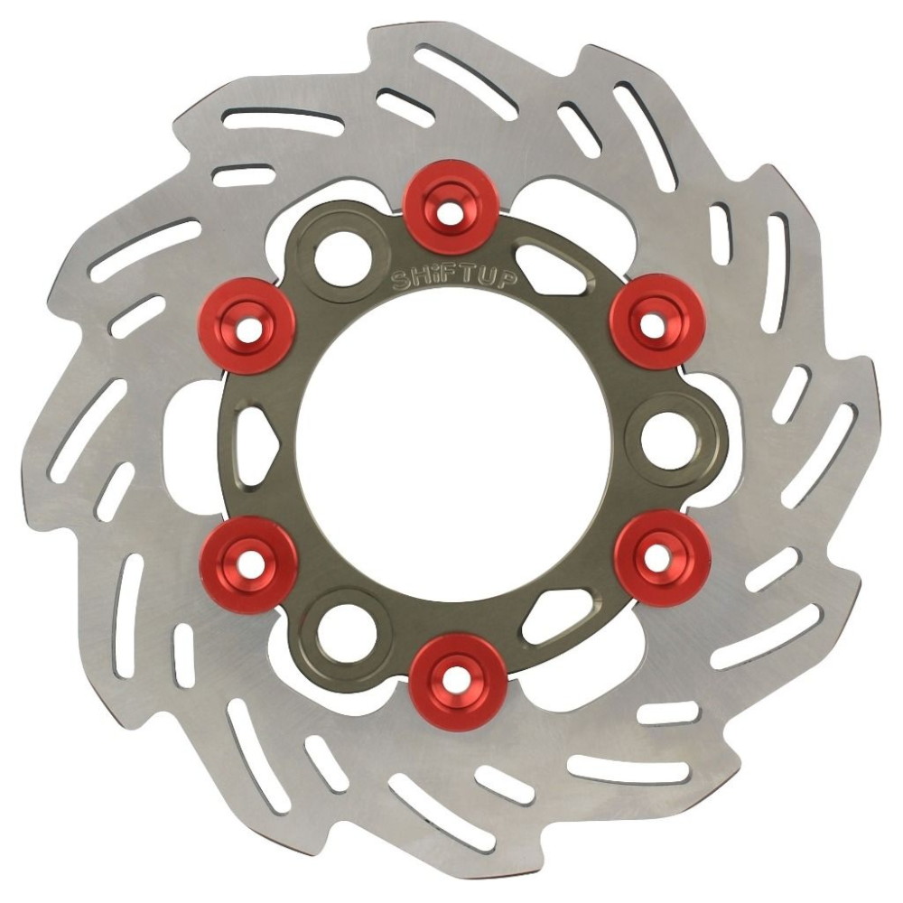 SHIFTUP(シフトアップ) フローティング リアディスクローター160mm チタン/レッド NSF 201250-11 バイク