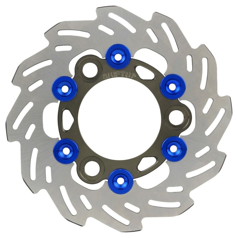 SHIFTUP(シフトアップ) ウェーブフローティング リアディスクローター 160mm チタン/ブルー NSF 201251-11 バイク