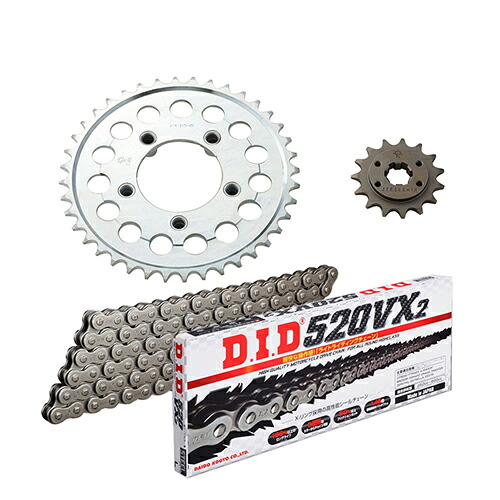 DID(大同工業) チェーン&前後スプロケット スチール 3点交換セット NSR250R/SE/SP(90-93) DH-04 バイク 駆動系セット