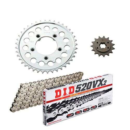 DID(大同工業) チェーン&前後スプロケット シルバー 3点交換セット NSR250R/SE/SP(90-93) DH-04S バイク 駆動系セット