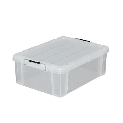 ESCO(エスコ) 収納ケース 630×445×230mm バックル付/クリア 3個 EA506AB-44B コンテナ・収納用品