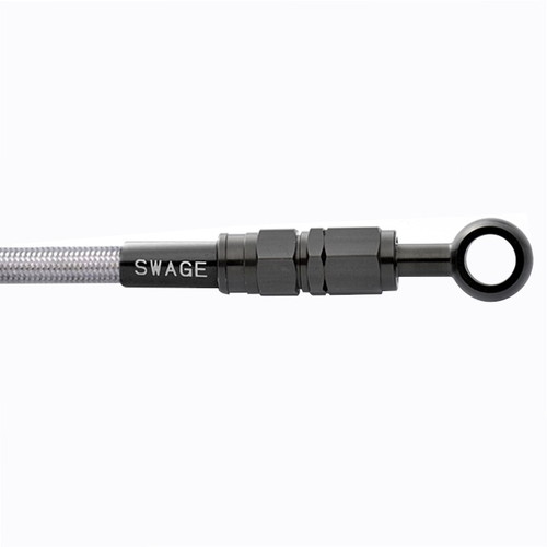 SWAGE-LINE フロントホースキット ステンブラック/クリア ZX-9R F 02-03 BTF710 バイク ブレーキホース