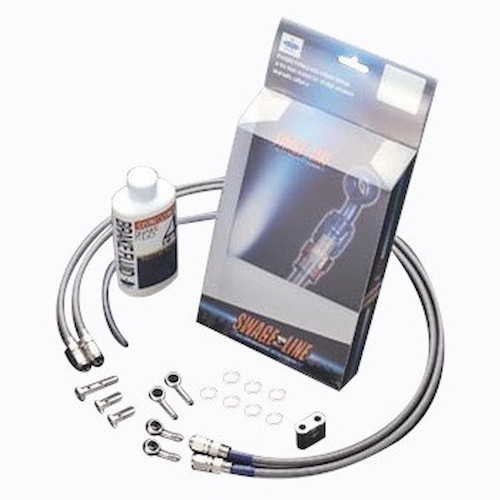 SWAGE-LINE フロントホースキット ステン/ブラック KSR-1/2 90-98 STFB640 バイク ブレーキホース