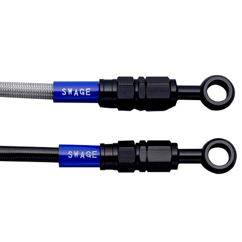 SWAGE-LINE フロント/クラッチセット ブラック/クリア ZRX1200R/S/1100 97-08 BAW684 バイク ブレーキホース