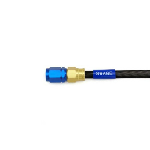 SWAGE-LINE ハーレーフロントホースキット ゴールド&ブルー/ブラック XL1200N 08-10 PAFB895 バイク ブレーキホース