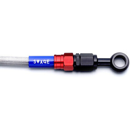 SWAGE-LINE フロントホースキット レッド&ブラック/クリア 400X 16-17 RAF0019 バイク ブレーキホース