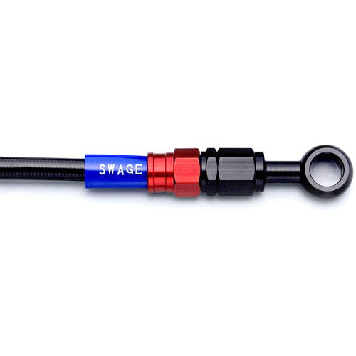 SWAGE-LINE フロントホースキット レッド&ブラック/ブラック KDX250R/SR91-93 RAFB635 バイク ブレーキホース