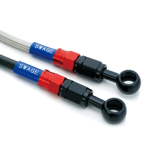 SWAGE-LINE フロントホースキット レッド&ブラック/ブラック Z125 PRO 16-18 RAFB759 バイク ブレーキホース