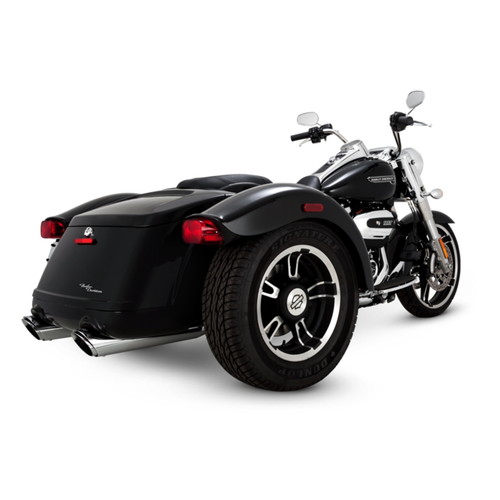 VANCE&HINES TWIN SLASH ROUND S/O FLRT FREEWHEELER 17-19 1801-1232 バイク スリップオンマフラー・サイレンサー｜パーツダイレクト店