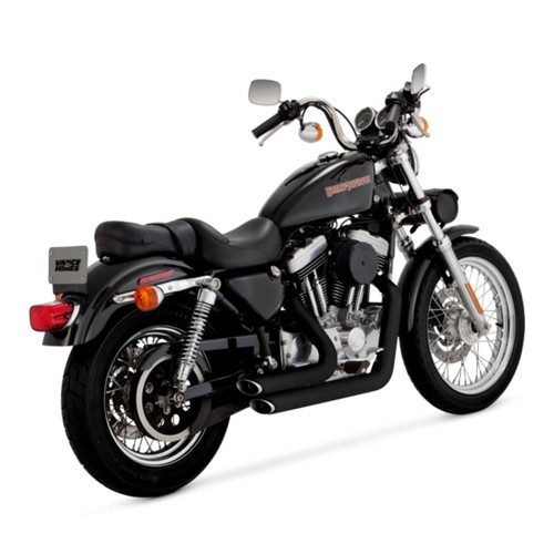 VANCE&HINES SHORT SHOTS STAGGERED BLK SPORTSTER 99-03 1800-1935 バイク フルエキゾーストマフラー