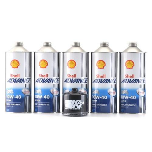 K&N Ducati エンジンオイル・フィルターセット KN-153/ShellADVANCE 4T ULTRA 10W-40 5L SET-153-4TU10405 バイク オイルフィルター・オイルエレメント