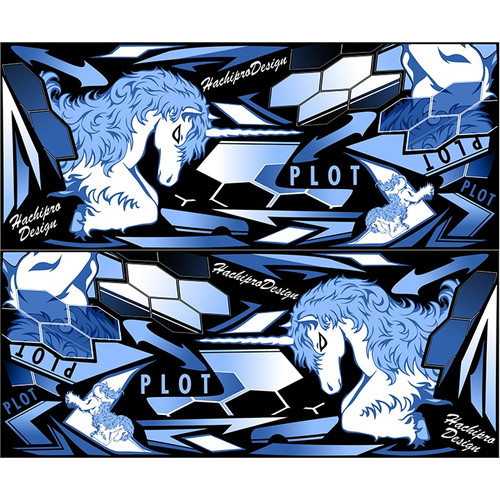 PLOT(プロト) デカールキット ユニコーン ブルー Ninja250 PDK748UC-B バイク