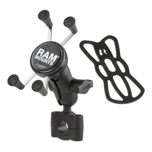 RAM MOUNTS Xグリップ&バーマウントベース スマートフォン用 ショートアーム テザー付 RAM-B-408-75-1-A-UN7U RAM-B-408-75-1AUN7U バイク 電子機器マウント・オプション