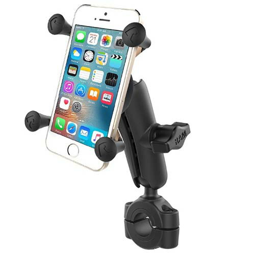 RAM MOUNTS Xグリップ&バーマウントベース スマートフォン用 標準アーム テザー付 RAM-B-408-75-1-UN7U バイク 電子機器マウント・オプション