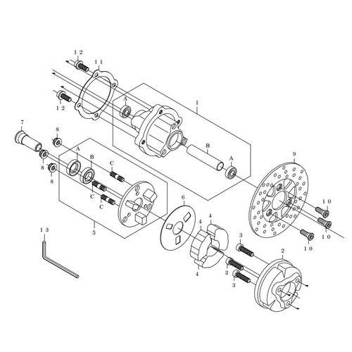 SP武川(スペシャルパーツ武川) ダンパーハブ brembo社製2Pキャリパー用 06-08-0046 バイク ハブダンパー