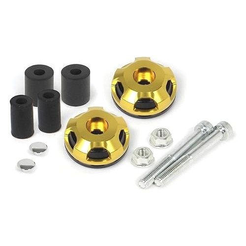 SP武川(SPタケガワ) 2ピースハンドルバーエンド BLK/GLD 汎用(内径φ18/φ13用) 06-01-0381 バイク