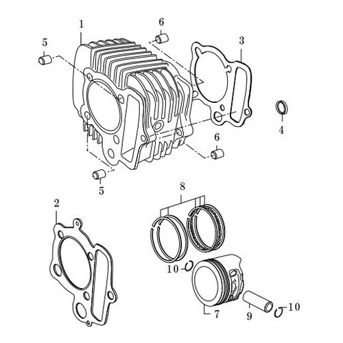 SP武川(SPタケガワ) CYLINDER KIT 124cc (Super+R/Twin)エンジンコンプリート専用 01-04-8302 バイク シリンダー