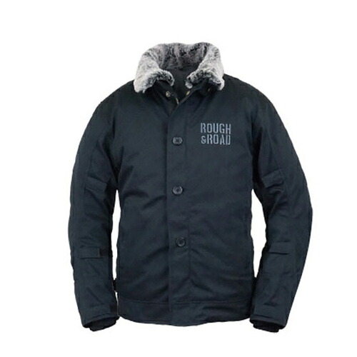 ROUGH&ROAD(ラフ&ロード) RR7691 N-1RボアウインタージャケットFP ブラック L RR7691BK3 バイク