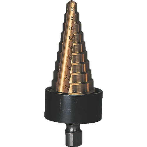 TRUSCO ステップドリル 2枚刃チタンコーティング 6～24mm 段数10 NMS24G