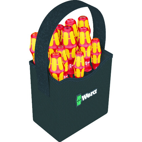 Wera(ヴェラ) 2GO 絶縁ドライバーセット 持ち手付バッグ入り 11本 004310