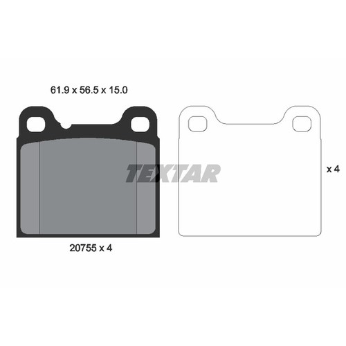 Textar(テキスター) 2075506 ブレーキパッド 自動車