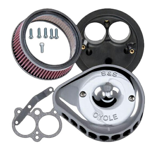 S&S CYCLE 022027 ステルスエアクリーナーキット ミニティアドロップ クローム XG750A 170-0443C バイク エアフィルター・エアエレメント